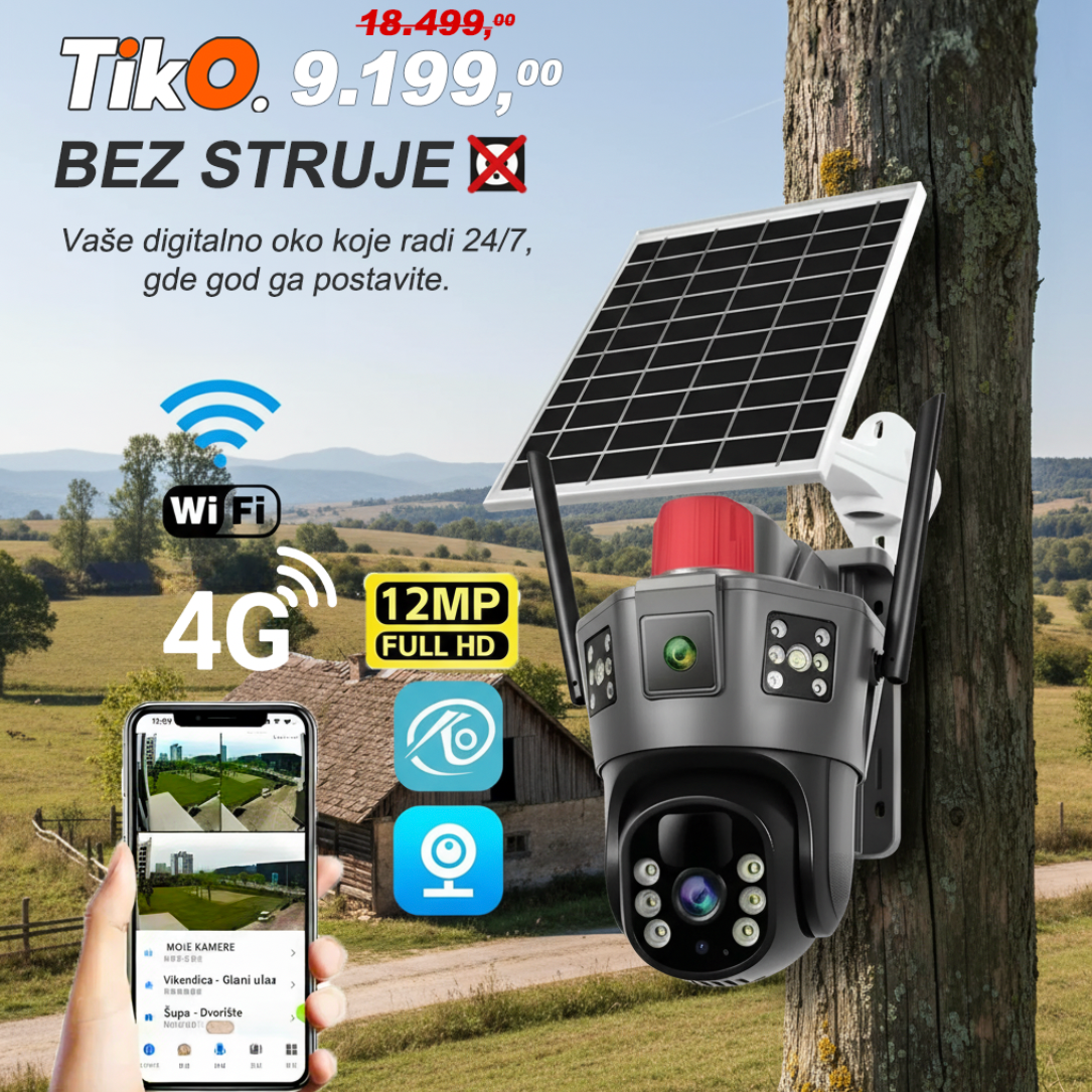SOLARNA 4G KAMERA SA 4 SOČIVA