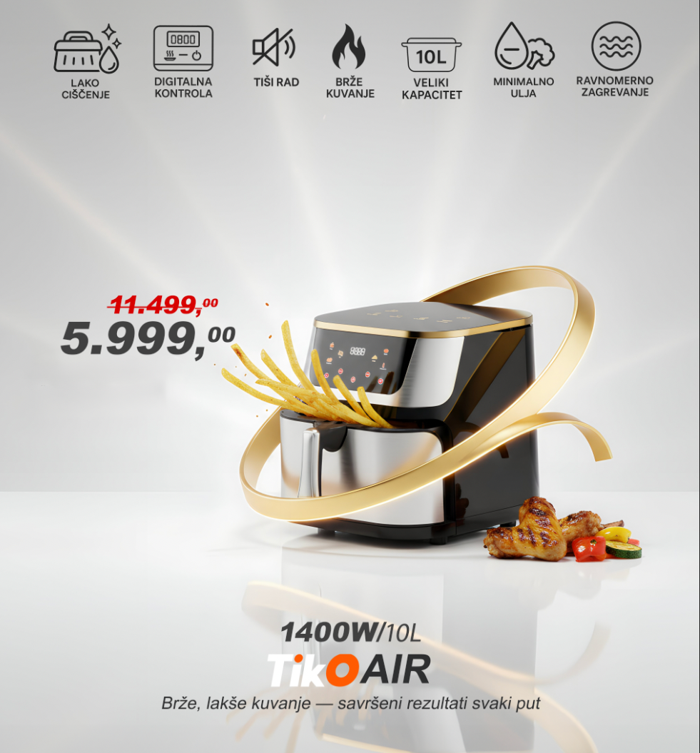 TikoAIR FRITEZA NA VRUĆI VAZDUH 10L