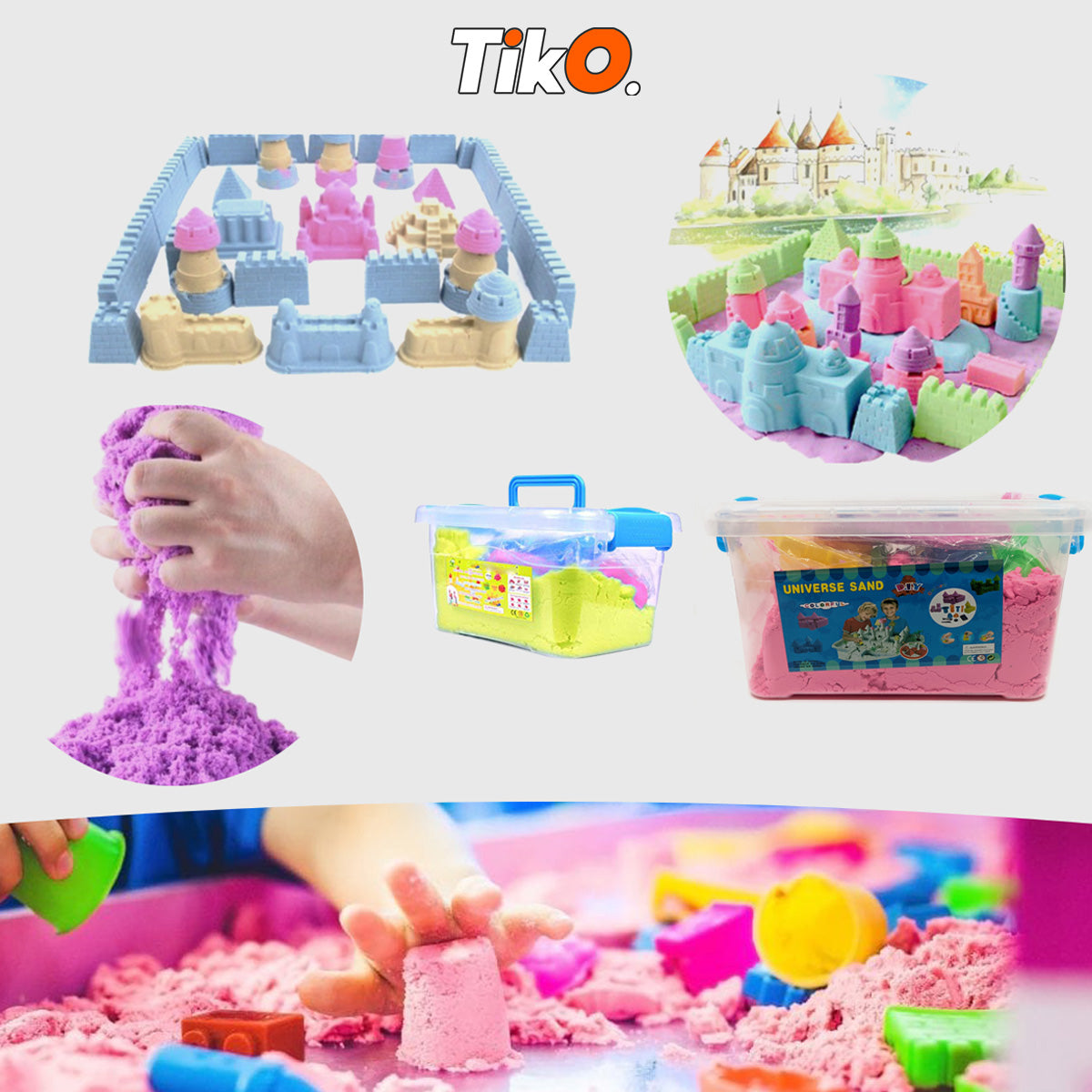 KINETIČKI PESAK 3KG + KALUPI + KANTA