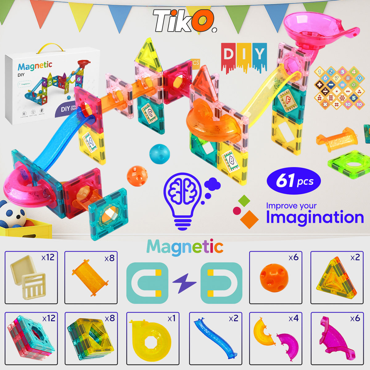 61-DELNI SET MAGNETNIH PLOČICA-BALL RUN