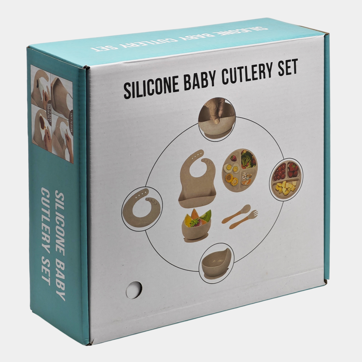 SILIKONSKI SET PRIBORA ZA JELO ZA DECU